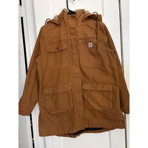 Carhartt Womens Loose Fit Washed Duck Jacket Sherpa Rugged Gorpcore Workwear